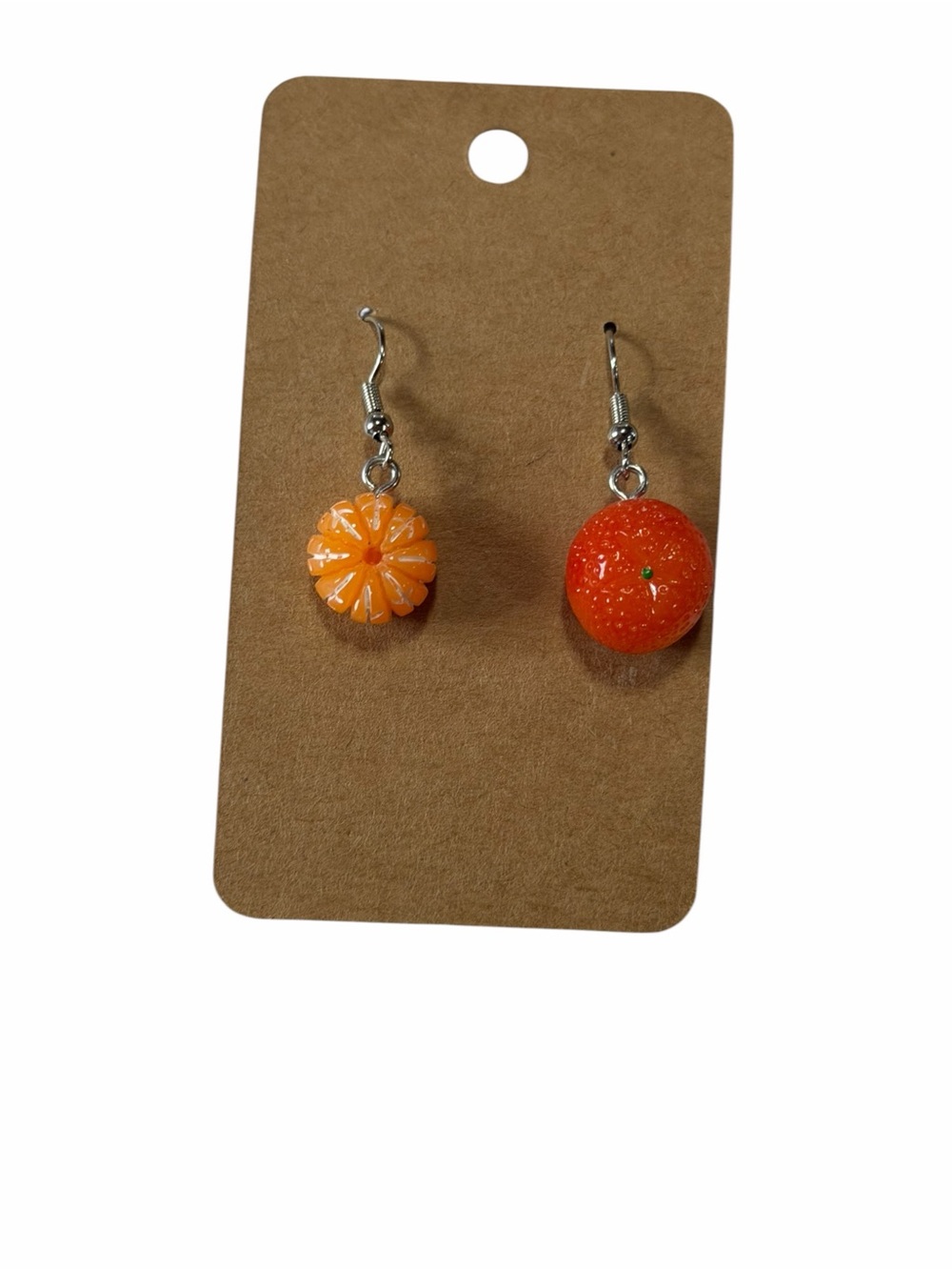 Orange Fruit Charm Dangle Earrings - Unbranded